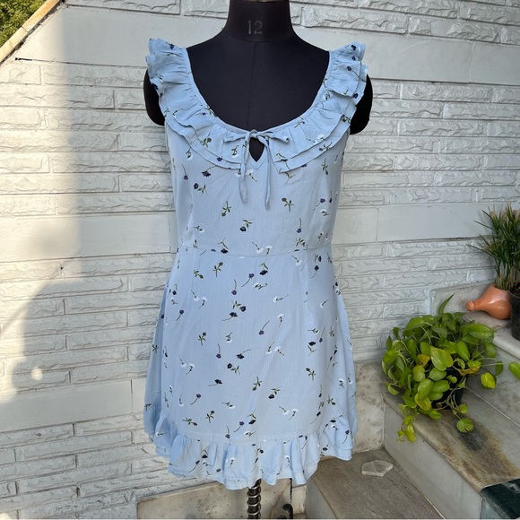 Wednesday’s Girl Dresses & Skirts - NWOT Powder Blue Floral Mini Dress